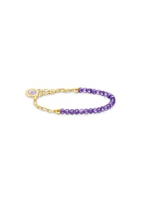Thomas Sabo Carrier (Zubehör) - Member Charm-Armband mit Gliedern und imitiertem Amethyst - gelbgoldfarben, violett