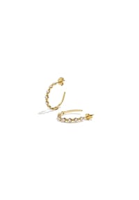 Adelia's - Damenohrringe Creolen mit Strass aus Edelstahl - goldfarben