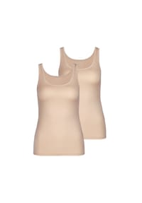 CALIDA - Damen Top 2er Pack - Natural Comfort, Unterhemd, Tank Top, Jersey, einfarbig - Nude
