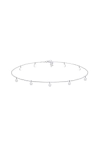 elli. - Halskette Choker Kette Geo Kreis Basic Matt Coin 925 Silber - Gold