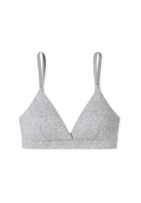 SCHIESSER - Bügelloser BH Pure Rib 1er-Pack - grau-mel.