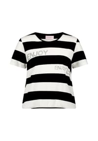 BETTY BARCLAY - Ringelshirt mit Tunnelzug - Khaki/Cream