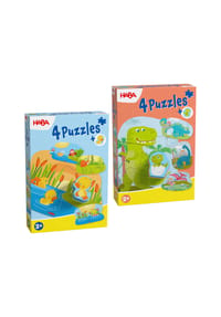 HABA - Steckpuzzle Puzzle-Set mit Holzfiguren - 