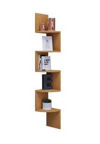 VCM. - Holzregal hängend | platzsparendes Regal | Maße:  H. 123 x B. 20 x T. 20 cm | Elegantes Regal hängend | Aufbewahrungsregal | Bücherregal | Wandregal - Mintis - Beton-Optik