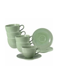 Seltmann Weiden Milchkaffeetassen mit Untertassen Beat Color Glaze 350 ml 6er Set - BEAT - altrosa