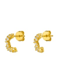 Leaf - Damen Ohrstecker, 925er Silber  - GOLD