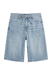 zero - Jeansshorts mit Bindegürtel - Light Blue Denim