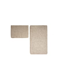 ZELLERFELD - Elegance Badematten-Set mit modernem Strukturmuster - 2-teiliges - Beige 60 x 100 cm