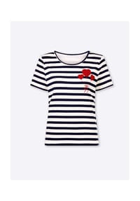heine - Shirt - marine-ecru-geringelt