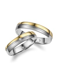 MARRYA MARRYA - MARRYA Diamant Titan Ringe Trauringe Eheringe Partnerringe - Herren Ring - silber - gold