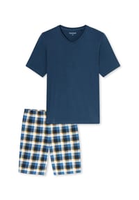 SCHIESSER - Shorty Casual Essentials, V-Ausschnitt, für Herren - 860 DEEP BLUE
