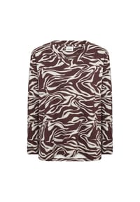 Wasabi CONCEPT - Shirtbluse Jasmine AOP 3, V-Ausschnitt, für Damen - 8980C CHOCOLATE PL