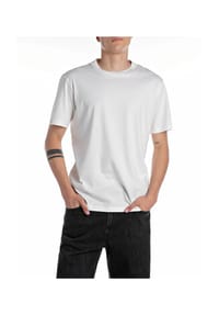 REPLAY - T-Shirt, Baumwolle, für Herren - 011 NATURAL WHITE