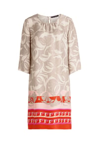 BETTY BARCLAY - Sommerkleid mit Rundhalsausschnitt - Taupe/Rot