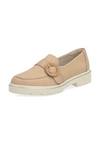 remonte® - Glattleder Slipper - Hellbraun