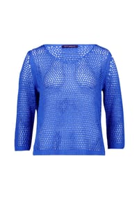 BETTY BARCLAY - Lochstrick-Pullover mit 3/4 Arm - Adria Blue