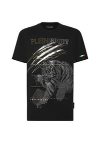PLEIN SPORT - T-Shirt TIGER - black/silver
