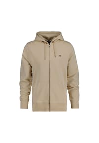 GANT - Herren Sweatjacke - REGULAR SHIELD FULL ZIP HOODIE, Kapuze, Baumwoll-Mix - Beige (Dry Sand)