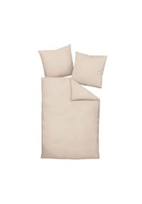 Janine® - Bettwäsche 2 teilig - Mako-Soft-Seersucker, Baumwolle, bügelfrei, uni - Beige
