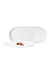 Ritzenhoff & Breker Servierplatten Kelly 28,5 x 16,5 cm 6er Set weiß - KELLY - weiß