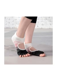 MUNADUNA - Yoga-Zehensocken – offener Spann – Anti-Rutsch Zehensocken,PVC-Noppen,Anti-Rutsch - Blau