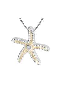 DUR® - Kette mit Anhänger , Gleiter Seestern II - Strandsand , Silber 925/000 - silber