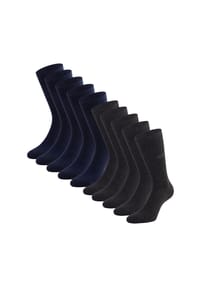 CINQUE - Herren Socken, 10er Pack - Business-Socken, Baumwollmischung, Logo, einfarbig - Anthrazit