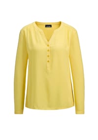GOLDNER - Kurzgröße:  Elegante Viskosebluse mit V-Ausschnitt - dunkelgrün