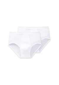 SCHIESSER - Original Classics Sportslips, 2er-Pack, Doppelripp, für Herren - 100 WEISS