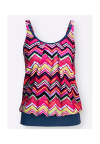 Witt - Oversized-Tankini-Top - magenta-gemustert