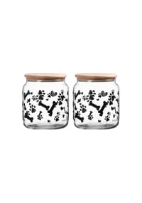 Ritzenhoff & Breker Leckerli-Dosen mit Deckel Mika Dog ø 12 cm 2er Set transparent - MIKA - transparent