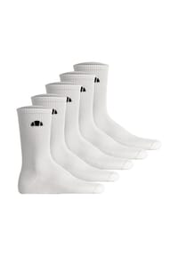 ellesse - Unisex Socken, 5er Pack - ALACRE, Crew Socken, Logo, einfarbig - Weiß