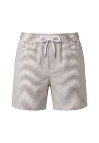 Vercate - Badeshorts, Seersucker, braun gestreift - Braun