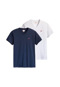 Levi's® - Herren T-Shirt 2er Pack - Original Housemark Tee, V-Ausschnitt, Baumwolle - Dunkelblau