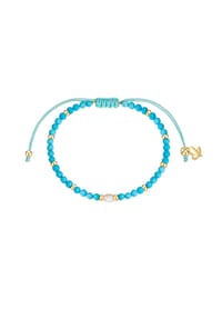 GLANZSTÜCKE MÜNCHEN - Armband Edelstahl gelbgold Textil (türkis) Süßwasser-Zuchtperle weiß Türkis (rek.) - gelbgold