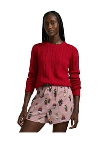 POLO RALPH LAUREN - Iconic Bear-Nautical Shorts, Logo-Bund, für Damen - 948 RED ICONIC BE