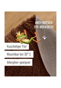 WECONhome Badteppich Fiete - Hoch-Tief-Effekt - Badteppich - anthrazit grau
