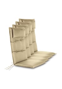 Aspero® - 4 Hochlehner Stuhlauflagen Sitzpolster - Anthrazit