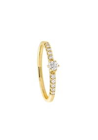 MONCARA - Damen Ring, 585er Gold, 11 Diamanten zus. ca. 0,25 Karat - Gelbgold