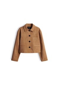 OPUS - Kunstlederjacke, Klappkragen, für Damen - 20048 GINGER BREAD