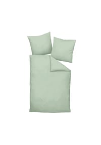 Janine® - Bettwäsche 2 teilig - Mako-Satin, Baumwolle mercerisiert, Seidenfinish, uni - Anthrazit