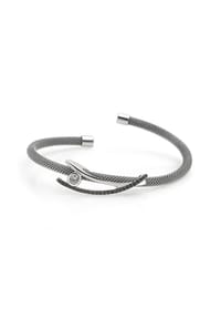 YVETTE RIES - Damen Armspange, Edelstahl mit 925er Silber - SCHWARZ