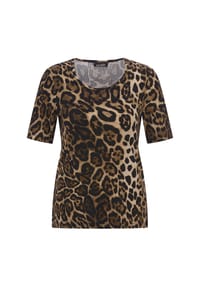 GOLDNER - Shirt mit elegantem Leo Print - braun / schwarz / gemustert
