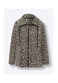 SIEH AN! - Fleece-Jacke - sand-schwarz-bedruckt