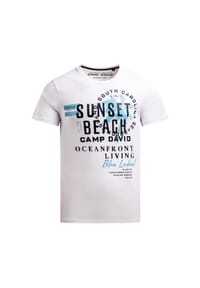 CAMP DAVID - T-Shirt Oceanfront Kurzarmshirt - weiß