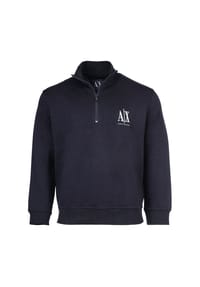 ARMANI EXCHANGE - Herren Sweatshirt mit Stehkragen und Half-Zip - Logo, Baumwoll-Mix - Beige