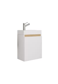 VCM. - 2 tlg. Badschrank mit Waschbecken für Gäste-WC, Hängeschrank mit Softclose-Tür, Waschplatz platzsparend, Maße: H. 55 x B. 41 x T. 22 cm, Cosila - Anthrazit / Honig-Eiche