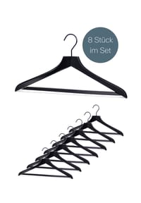 MAWA® Holzbügel Profi 45 HRS, schwarz, 8-tlg - ALL BLACK - Schwarz