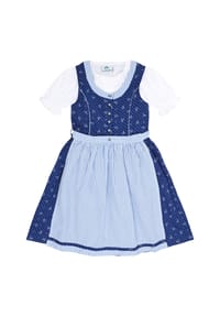 Isar Trachten - Dirndl, Puffärmel, Spitzenbordüre, für Kinder - BLUE/H.BLUE