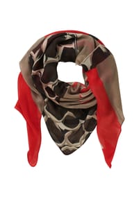 BETTY BARCLAY - Tuch mit Aufdruck - Taupe/Rot